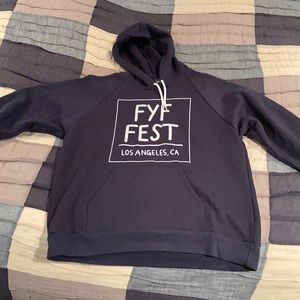 FYF Music Festival Hoodie LA Navy American Apparel